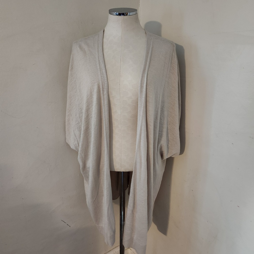Banana‎ Republic Lightweight Knit Open Front Cardigan Wrap Shawl M/L Beige